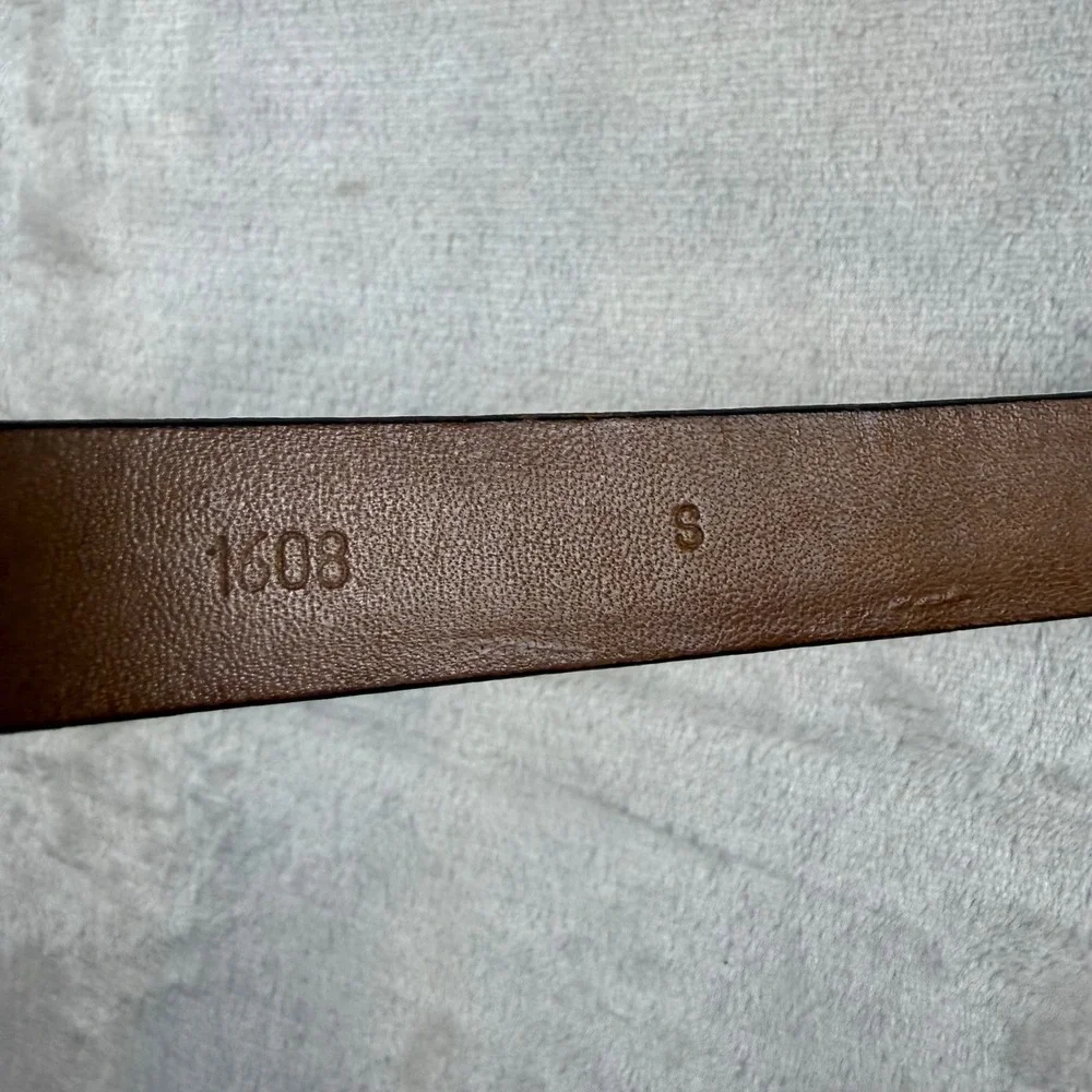 Ann Taylor Belt‎ Womens S Brown Lizard Embossed Leather Silver Buckle Timeless